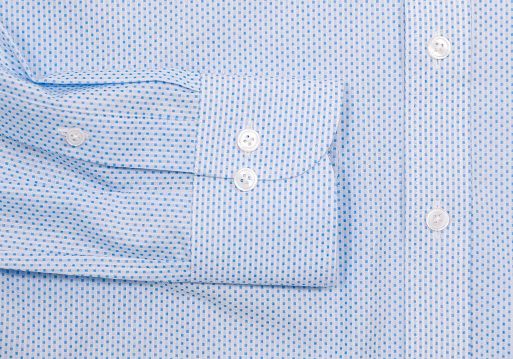 The Light Blue Richlee Dobby Dot Custom Shirt Custom Dress Shirt- Ledbury