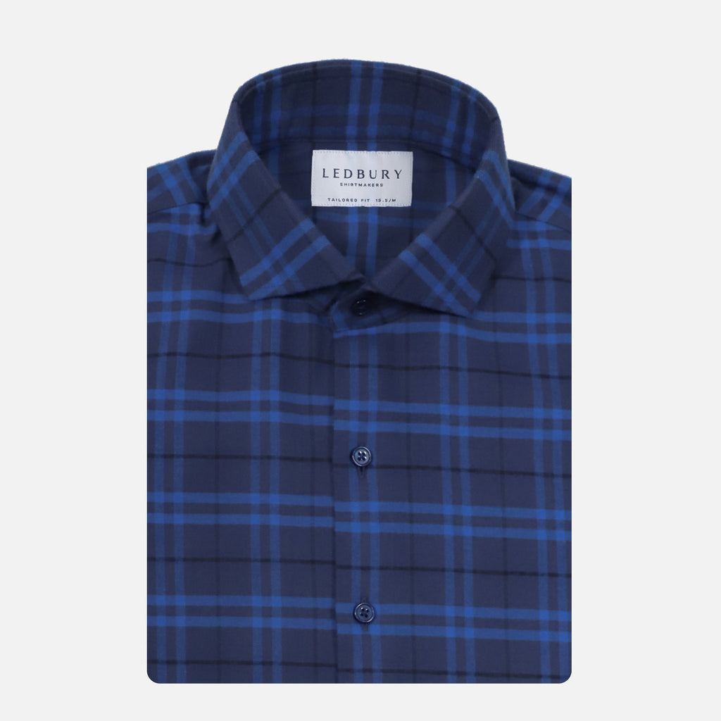 The Royal Blue Allard Brushed Twill Custom Shirt Custom Casual Shirt- Ledbury