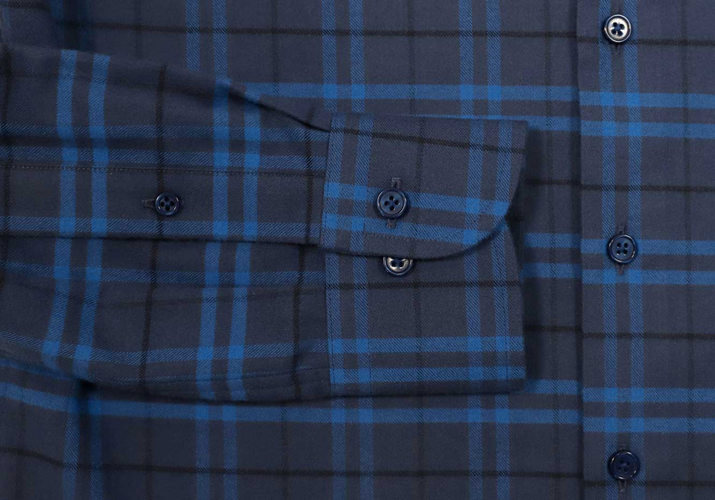 The Royal Blue Allard Brushed Twill Custom Shirt Custom Casual Shirt- Ledbury
