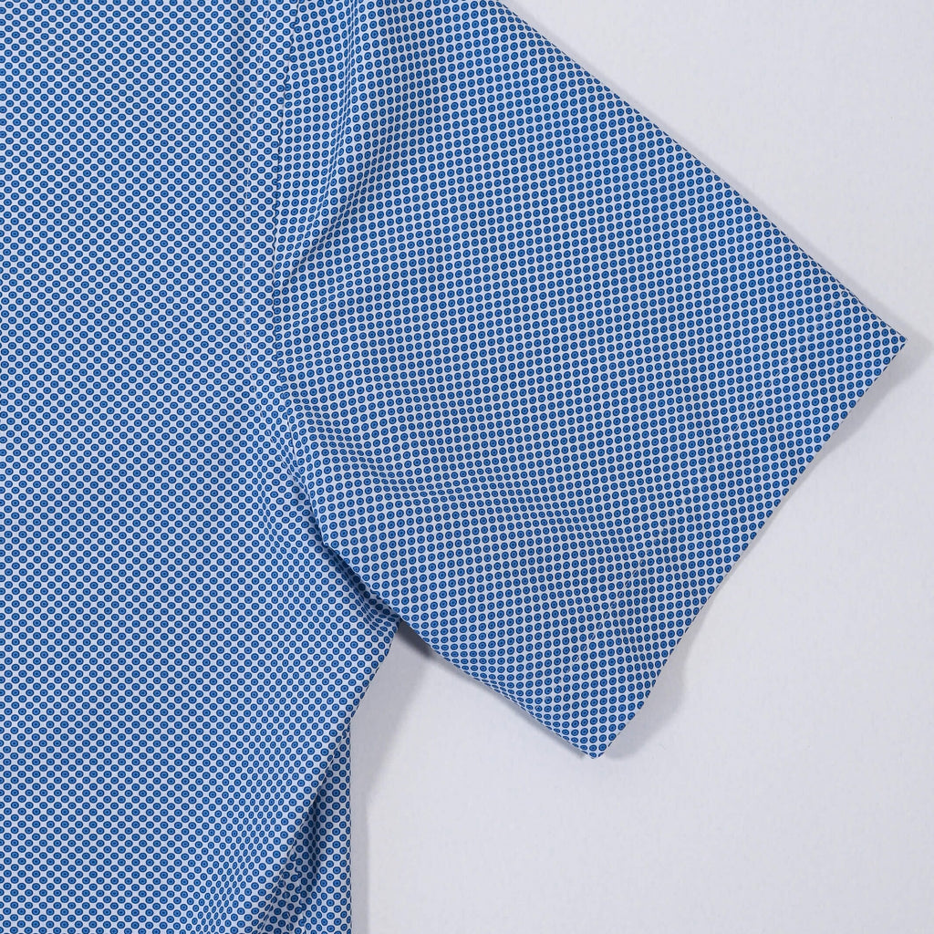The Cerulean Short Sleeve Rutherford Performance Dot Casual Shirt Short Sleeve- Ledbury
