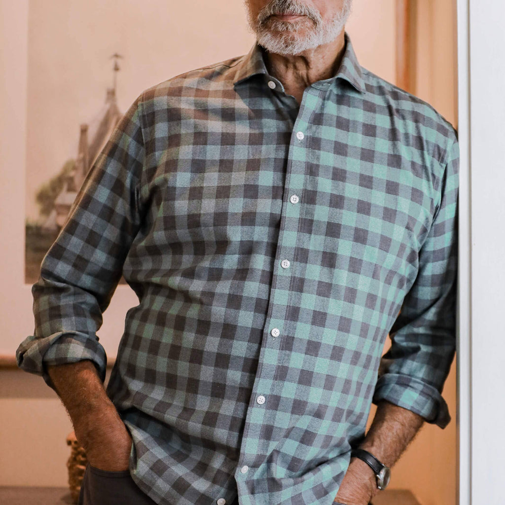 The Sage Roslyn Gingham Custom Shirt Custom Casual Shirt- Ledbury