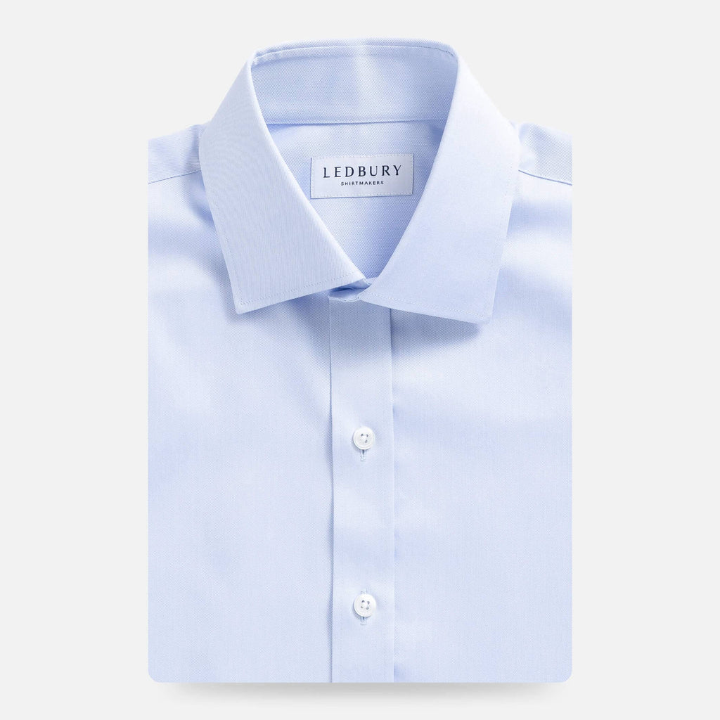 The Light Blue Sanders Non Iron Fine Twill Custom Shirt Custom Dress Shirt- Ledbury