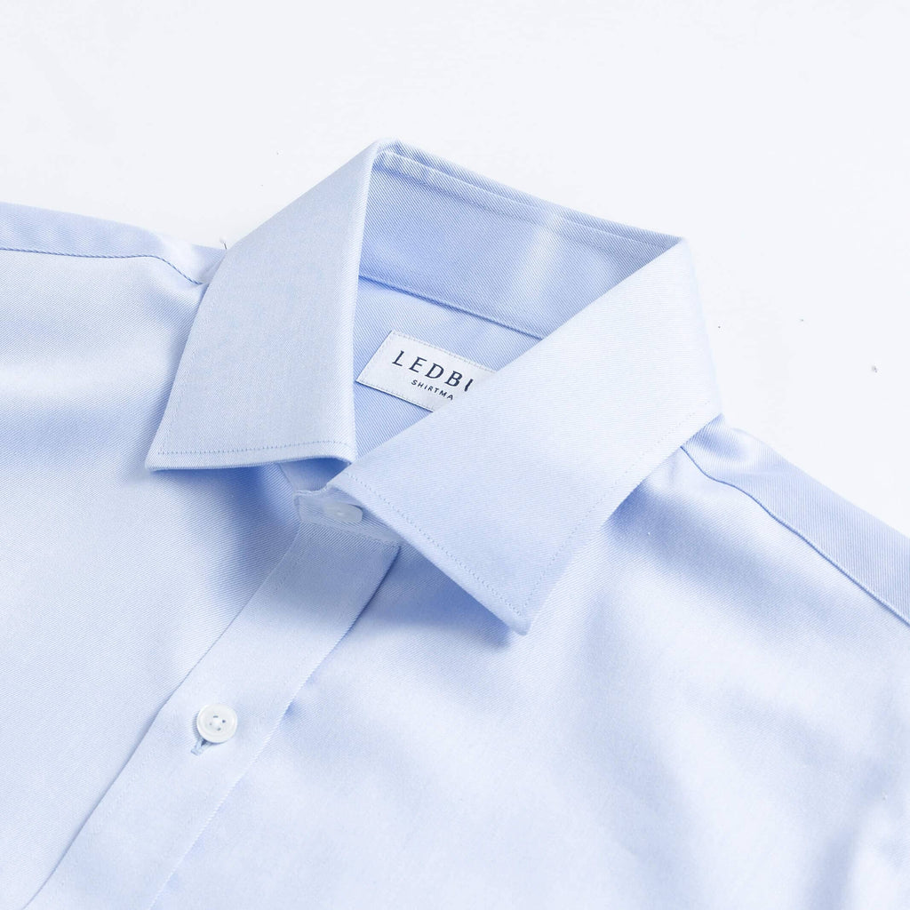 The Light Blue Sanders Non Iron Fine Twill Custom Shirt Custom Dress Shirt- Ledbury