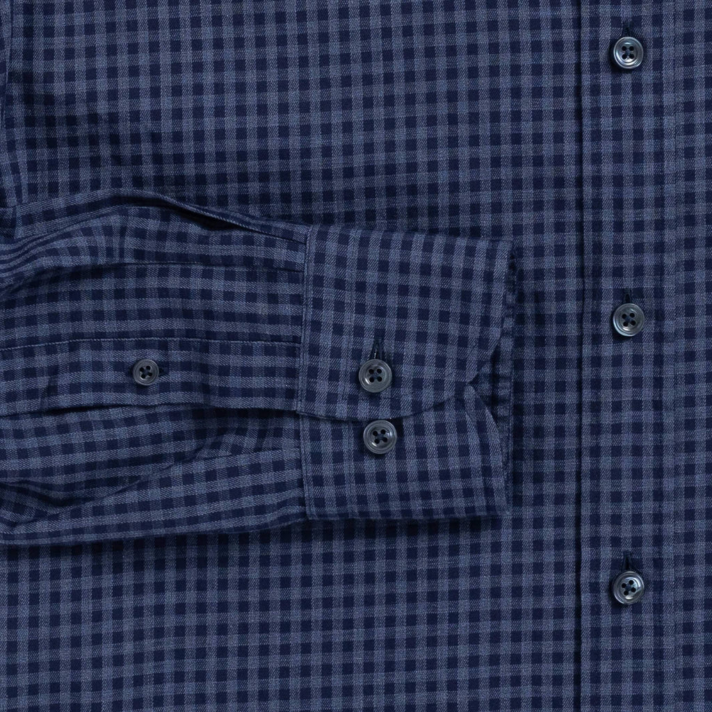 The Navy Scott Brushed Gingham Casual Shirt Casual Shirt- Ledbury