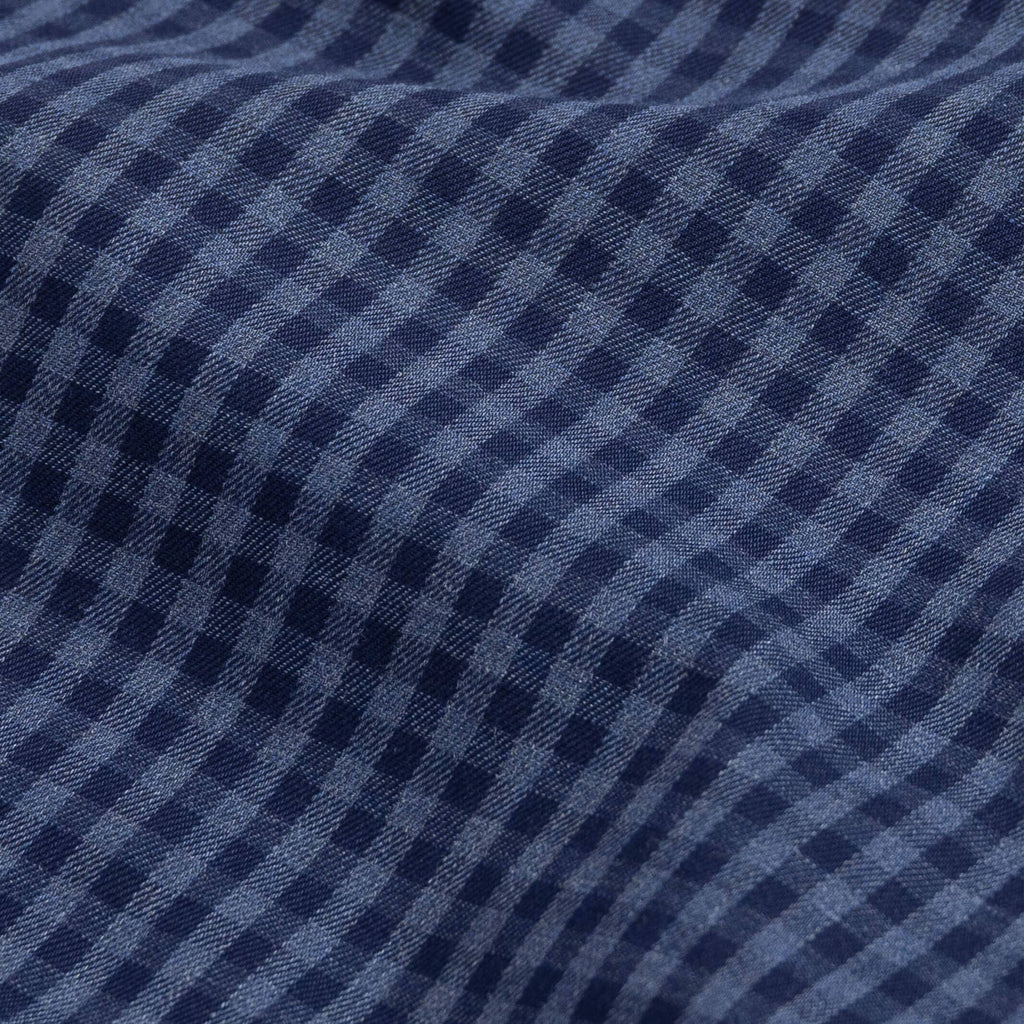 The Navy Scott Brushed Gingham Casual Shirt Casual Shirt- Ledbury