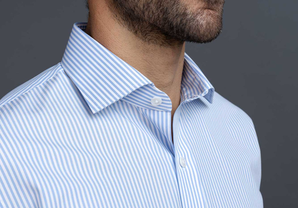 The Light Blue Settle Stripe Custom Shirt Custom Dress Shirt- Ledbury