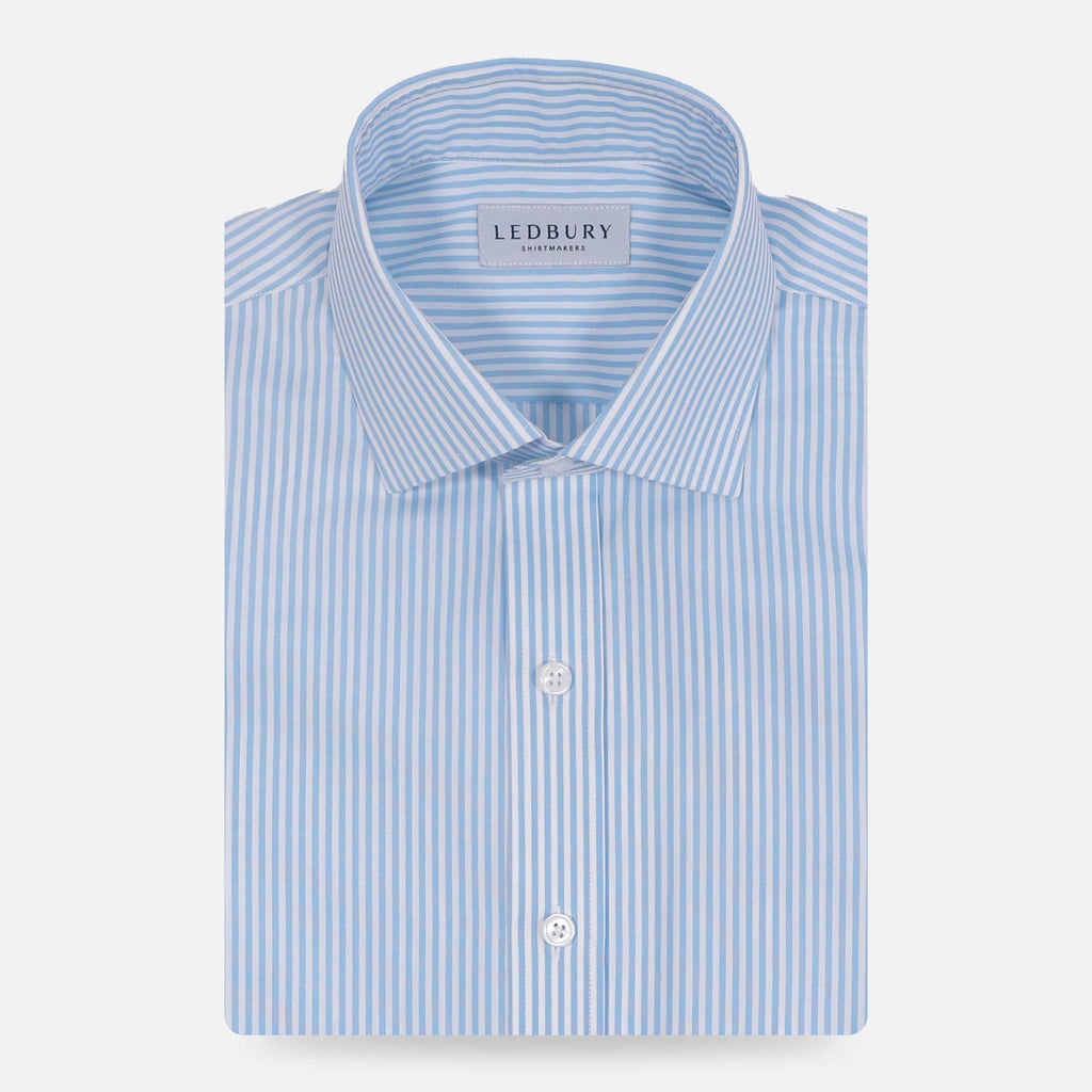 The Light Blue Settle Stripe Custom Shirt Custom Dress Shirt- Ledbury