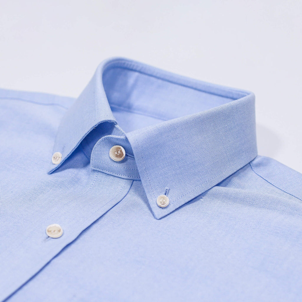 The Light Blue Short Sleeve Mayfield Oxford Custom Shirt Custom Casual Shirt- Ledbury