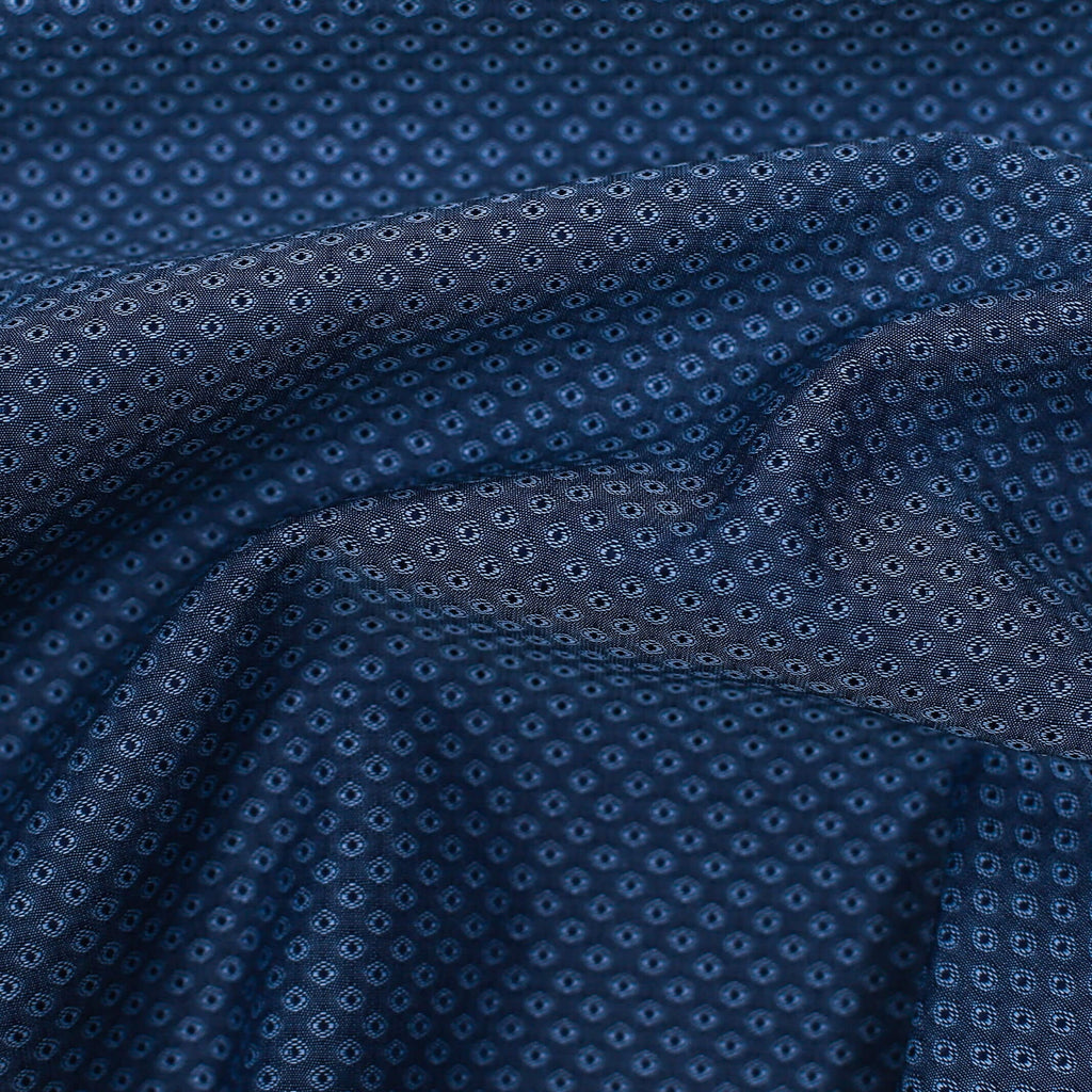 The Medium Blue Short Sleeve Stanley Print Custom Shirt Custom Casual Shirt- Ledbury