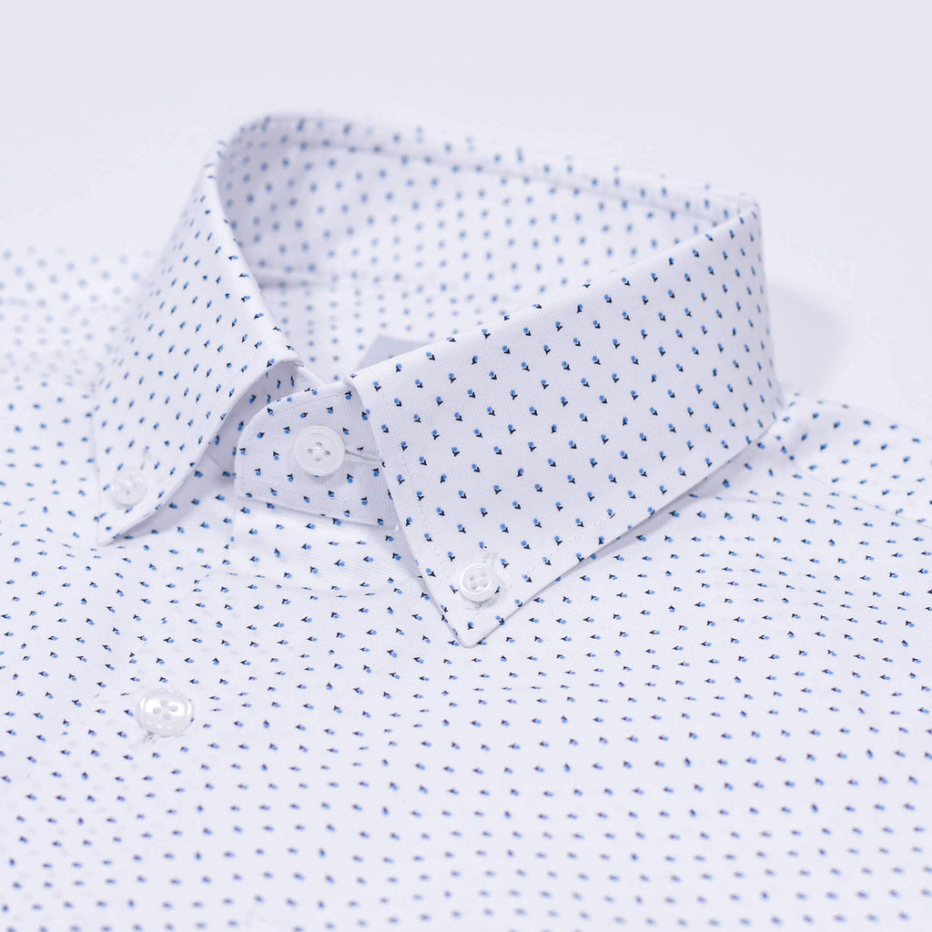 The White Short Sleeve Wick Print Custom Shirt Custom Casual Shirt- Ledbury