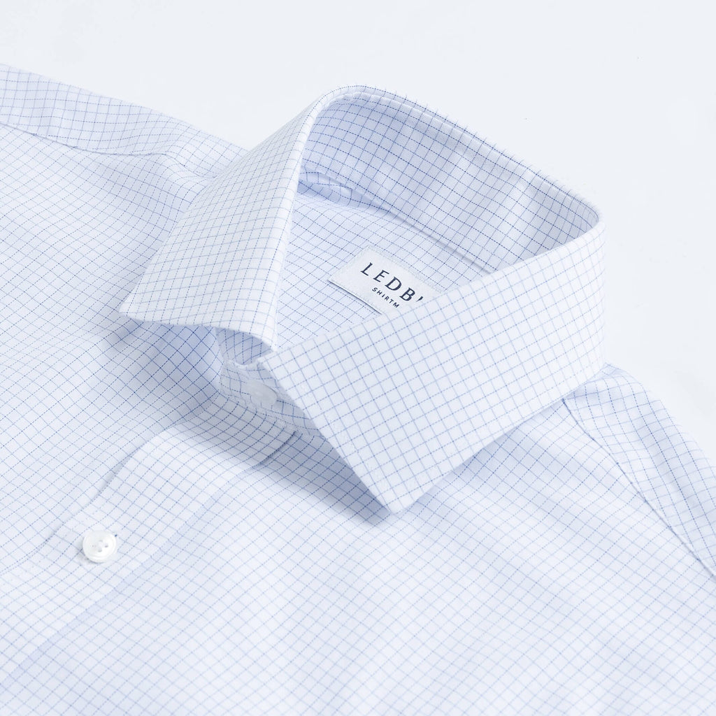 The Navy Singer Check Custom Shirt Custom Dress Shirt- Ledbury