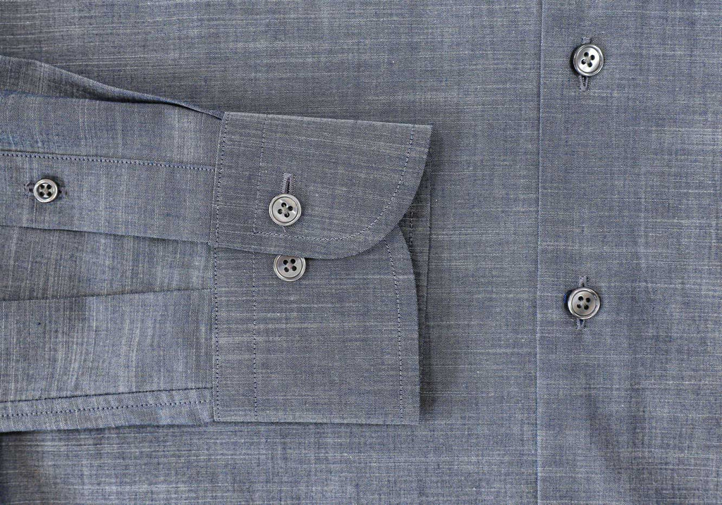 The Albini Slate Blue Heather Milo Custom Shirt Custom Casual Shirt- Ledbury