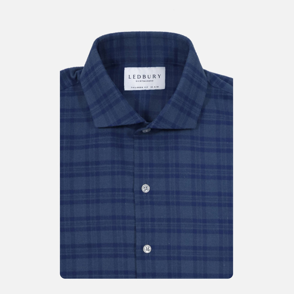 The Slate Blue Heather Webb Brushed Twill Custom Shirt Custom Casual Shirt- Ledbury