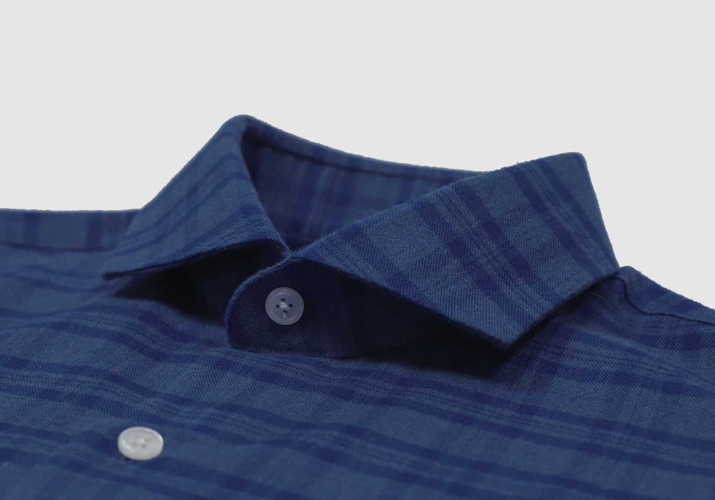 The Slate Blue Heather Webb Brushed Twill Custom Shirt Custom Casual Shirt- Ledbury