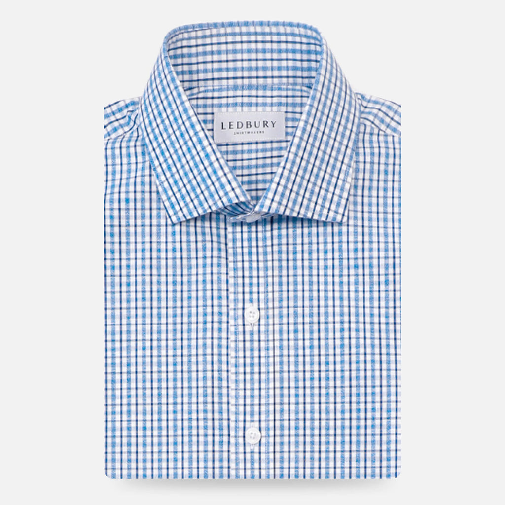 The Navy Stallard Check Custom Shirt Custom Dress Shirt- Ledbury