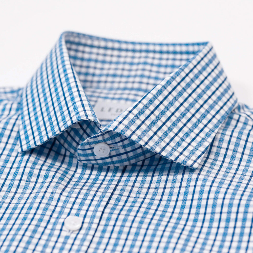 The Navy Stallard Check Custom Shirt Custom Dress Shirt- Ledbury