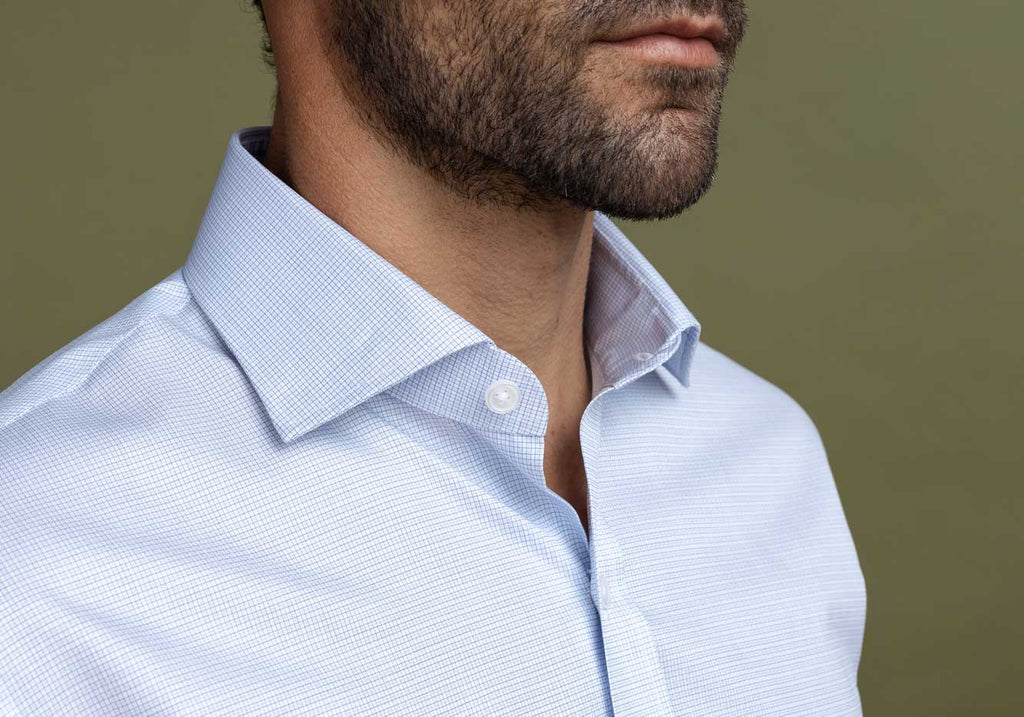 The Blue Strauss Small Check Custom Shirt Custom Dress Shirt- Ledbury