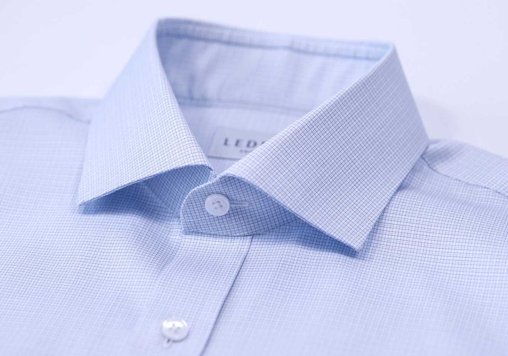 The Blue Strauss Small Check Custom Shirt Custom Dress Shirt- Ledbury