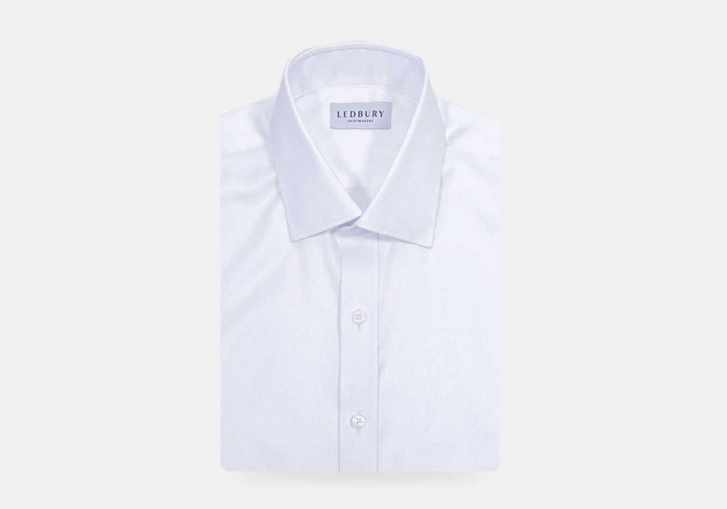 The White Sullivan Non Iron Fine Twill Custom Shirt Custom Dress Shirt- Ledbury