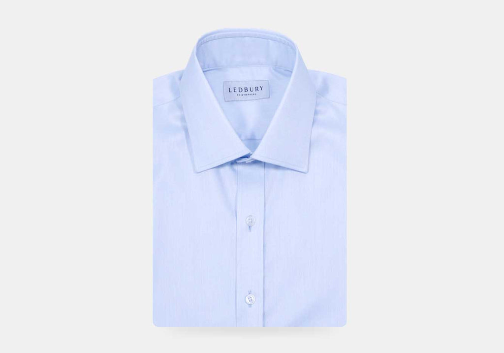 The Light Blue Sullivan Non Iron Fine Twill Custom Shirt Custom Dress Shirt- Ledbury
