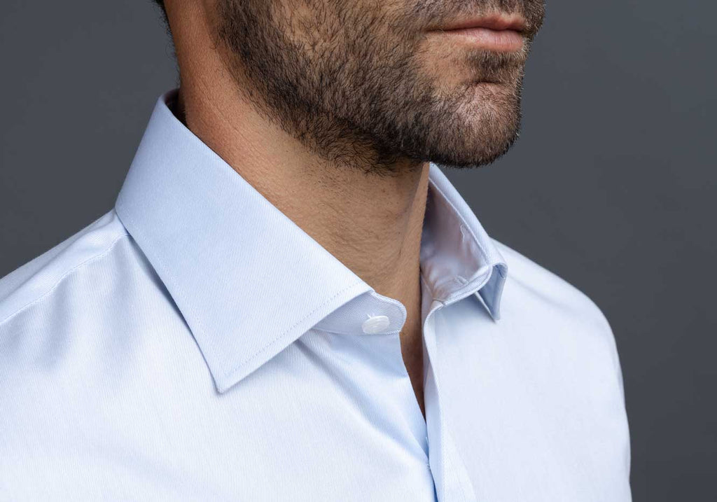 The Light Blue Sullivan Non Iron Fine Twill Custom Shirt Custom Dress Shirt- Ledbury