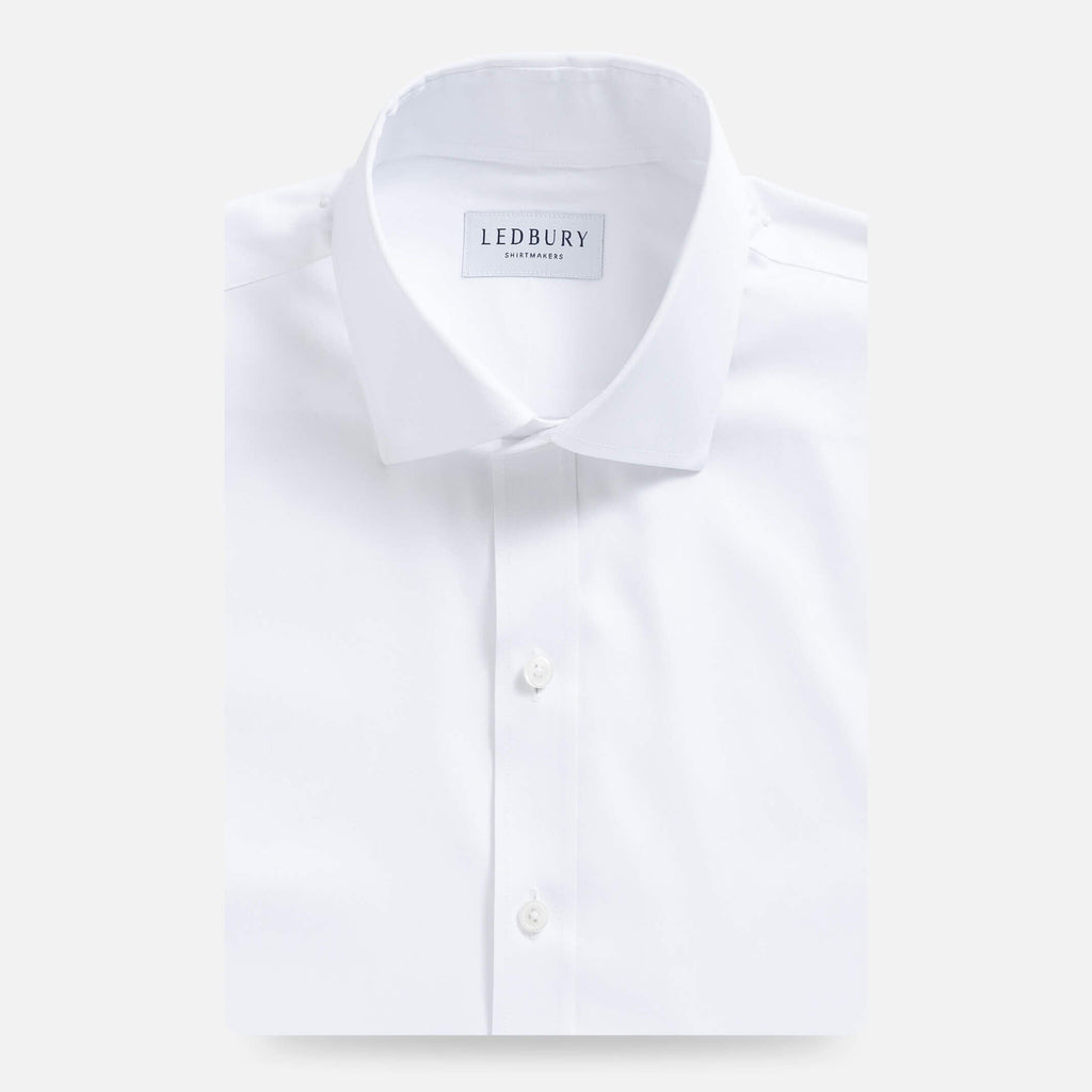 The White Sutton Twill Custom Shirt Custom Dress Shirt- Ledbury