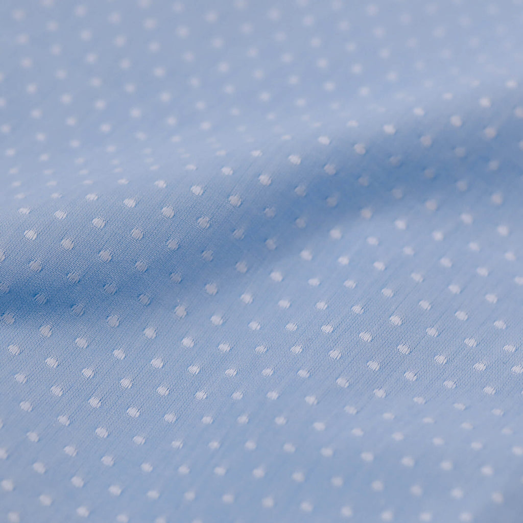 The Light Blue Talbott Jacquard Dot Custom Shirt Custom Dress Shirt- Ledbury