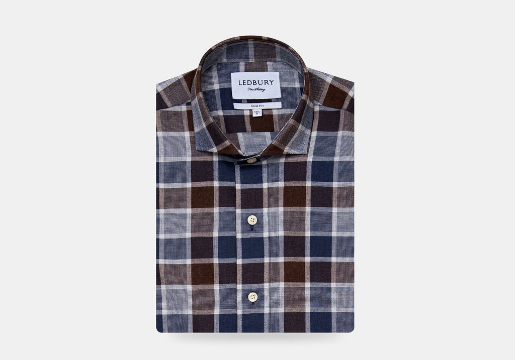 The Cadet Blue Tennyson Plaid Casual Shirt Casual Shirt- Ledbury