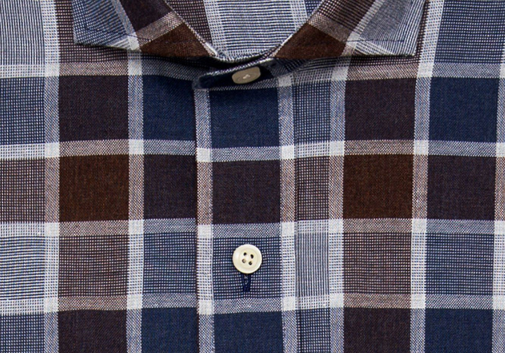 The Cadet Blue Tennyson Plaid Casual Shirt Casual Shirt- Ledbury