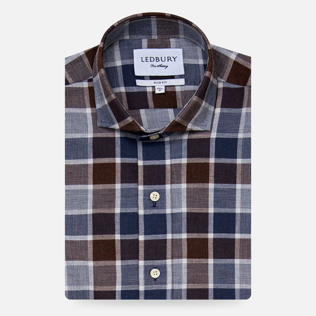 The Cadet Blue Tennyson Plaid Casual Shirt Casual Shirt- Ledbury