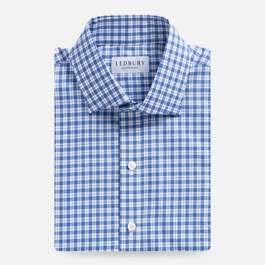 The Cobalt Thomas Mason Terranova Plaid Custom Shirt Custom Dress Shirt- Ledbury