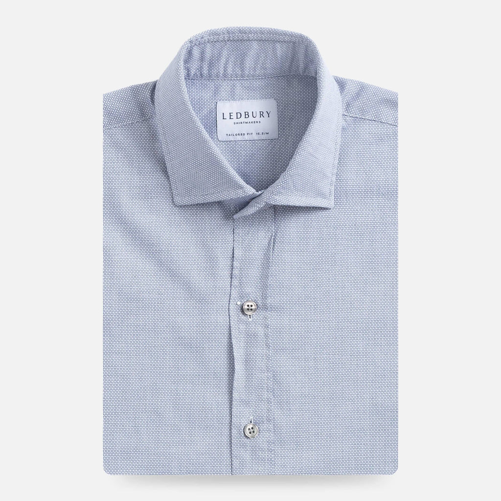 The Light Grey Tress Diamond Weave Soft Shirt Dress Shirt- Ledbury