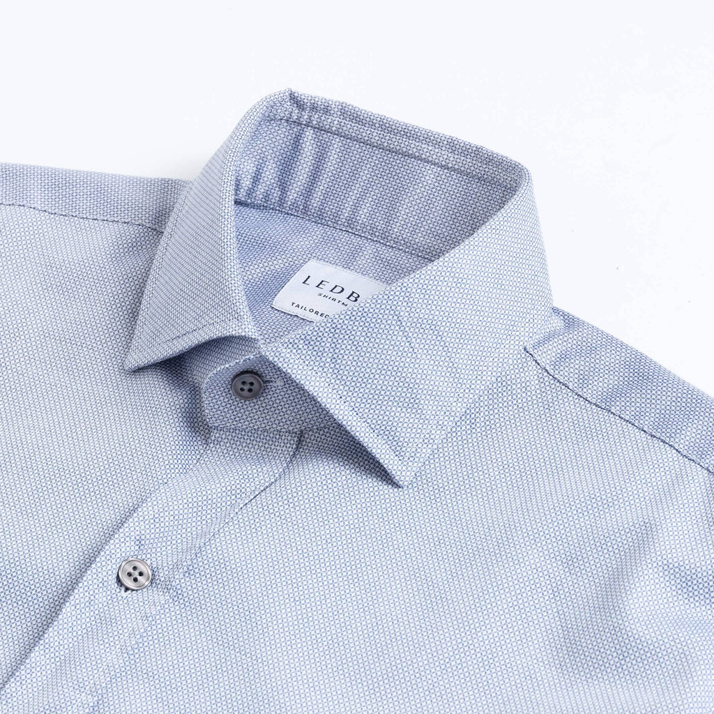 The Light Grey Tress Diamond Weave Soft Shirt Dress Shirt- Ledbury