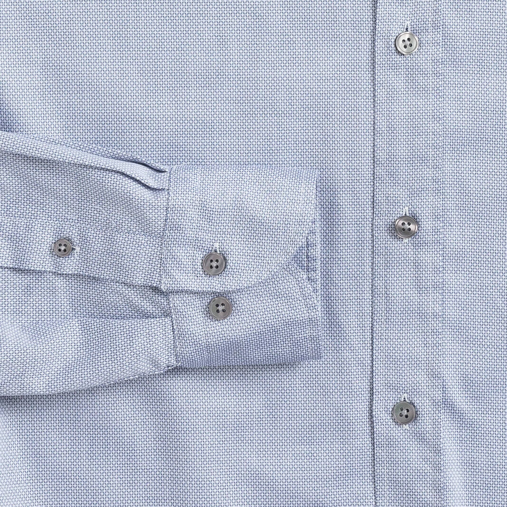 The Light Grey Tress Diamond Weave Soft Shirt Dress Shirt- Ledbury