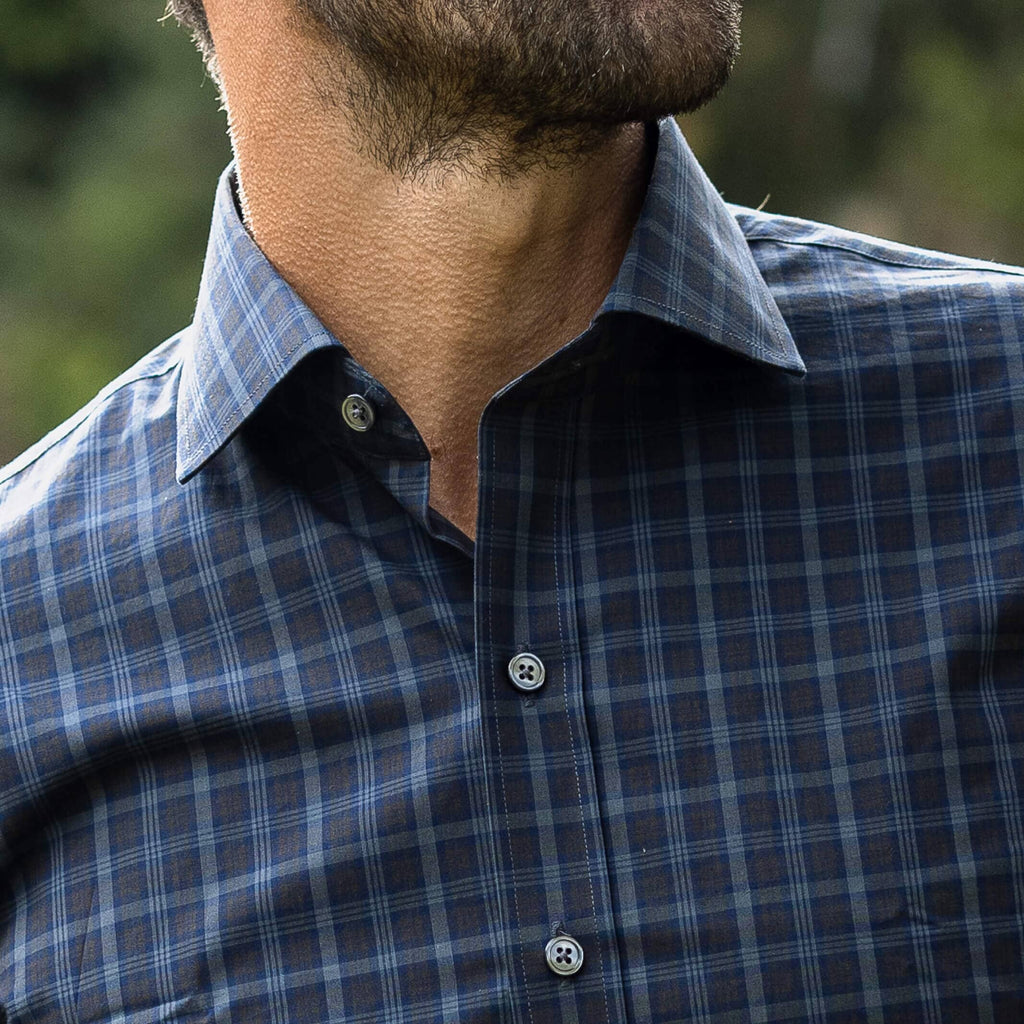The Dark Multi Blue Tyndall Custom Shirt Custom Casual Shirt- Ledbury