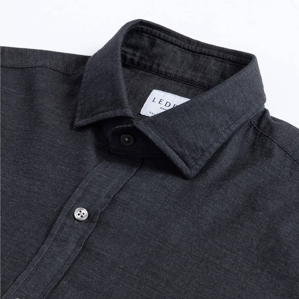 The Charcoal Vaughan Pinpoint Soft Shirt Dress Shirt- Ledbury