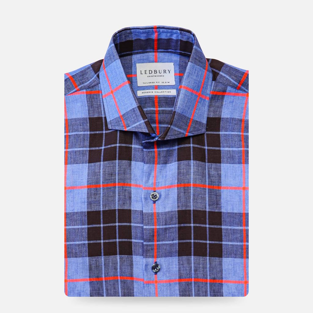 The Royal Blue Ward Plaid Casual Shirt Casual Shirt- Ledbury