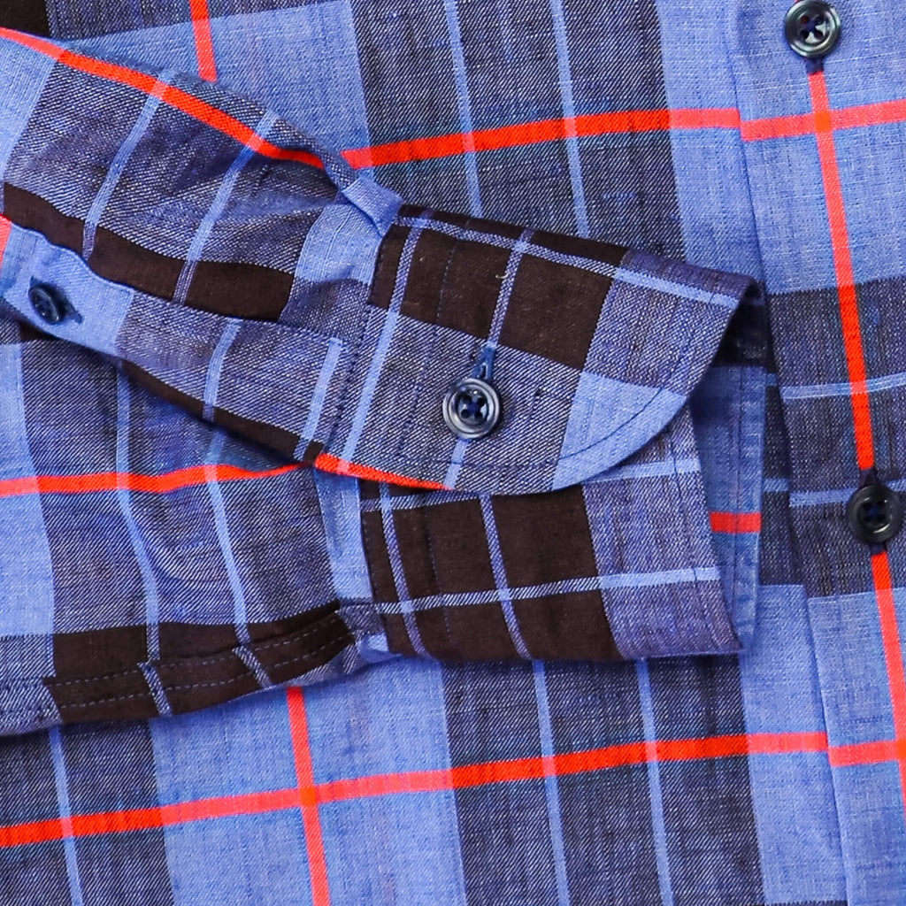 The Royal Blue Ward Plaid Casual Shirt Casual Shirt- Ledbury