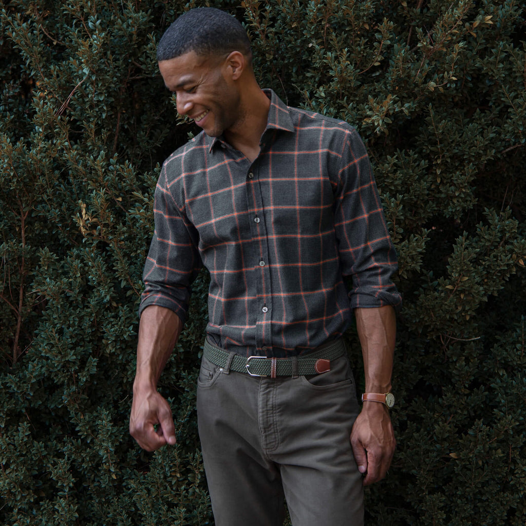 The Charcoal Warrington Flannel Custom Shirt Custom Casual Shirt- Ledbury