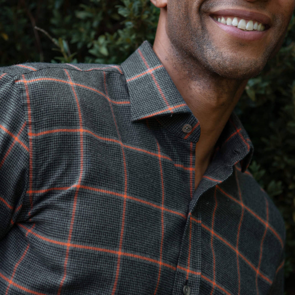 The Charcoal Warrington Flannel Custom Shirt Custom Casual Shirt- Ledbury