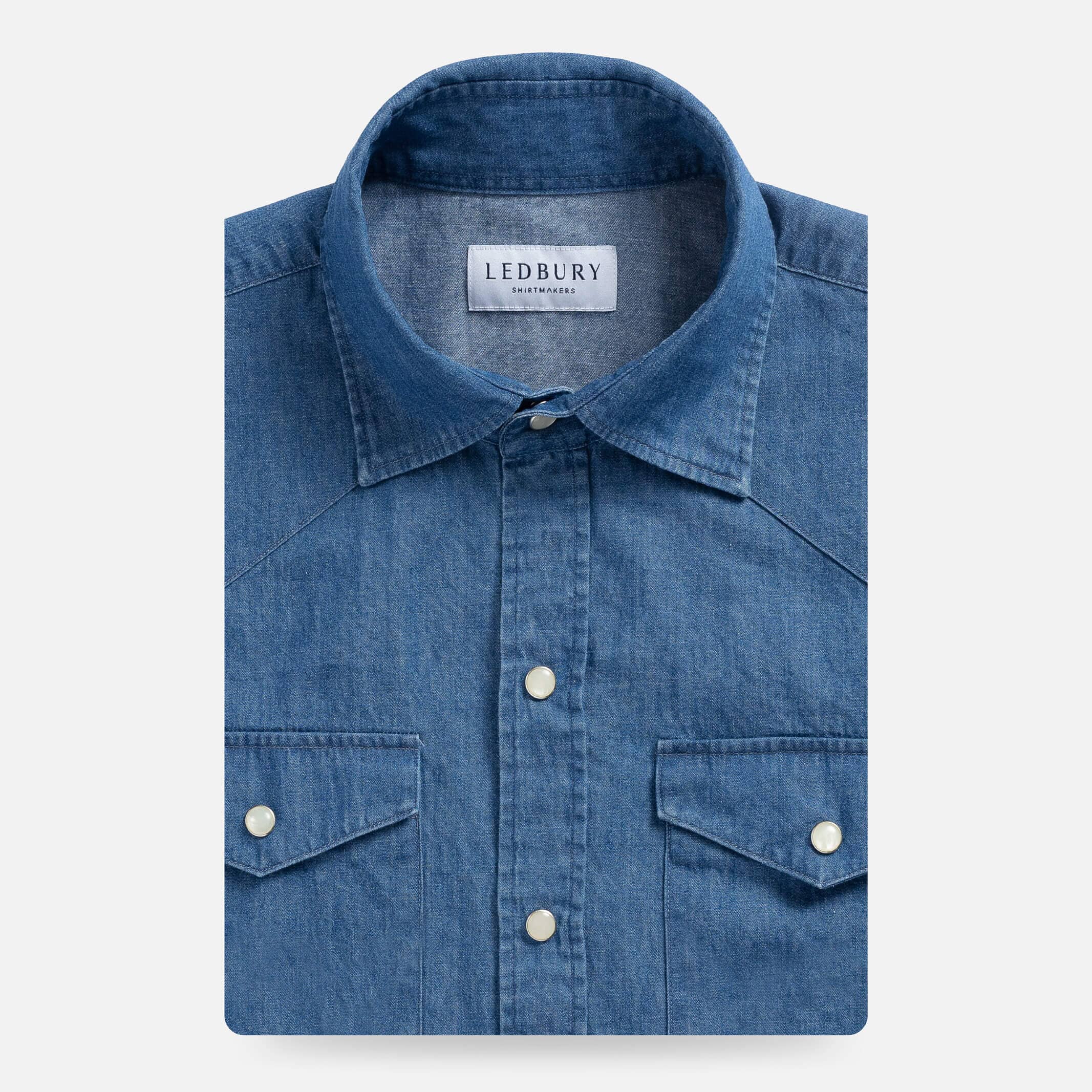 The Denim Blue Charlap Western Custom Shirt – Ledbury