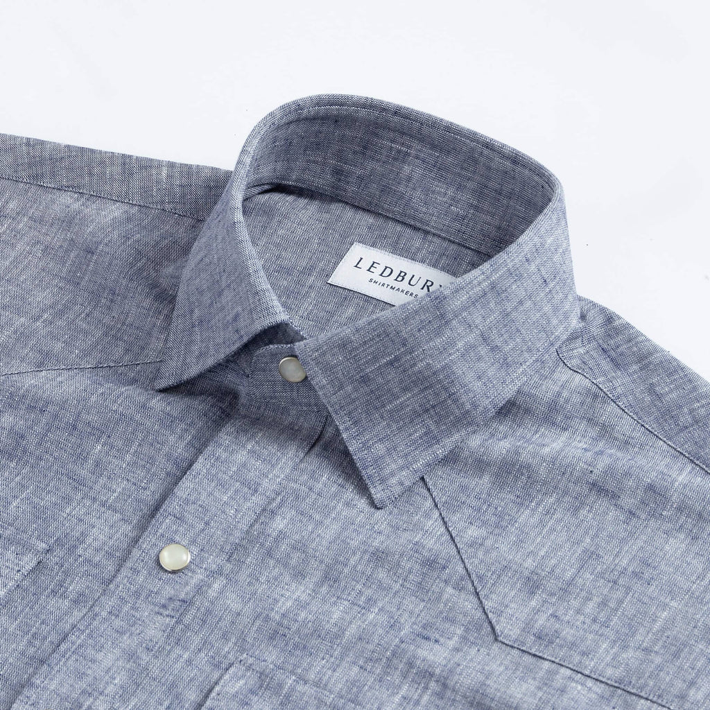 The Navy Blue Sandoval Western Custom Shirt Custom Casual Shirt- Ledbury