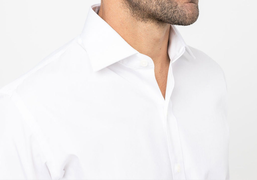 The White Astor Poplin Dress Shirt Dress Shirt- Ledbury