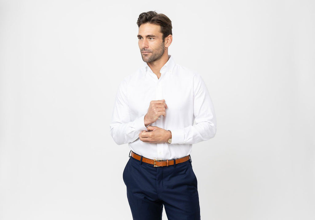The White Hudson Pinpoint Oxford Dress Shirt Dress Shirt- Ledbury