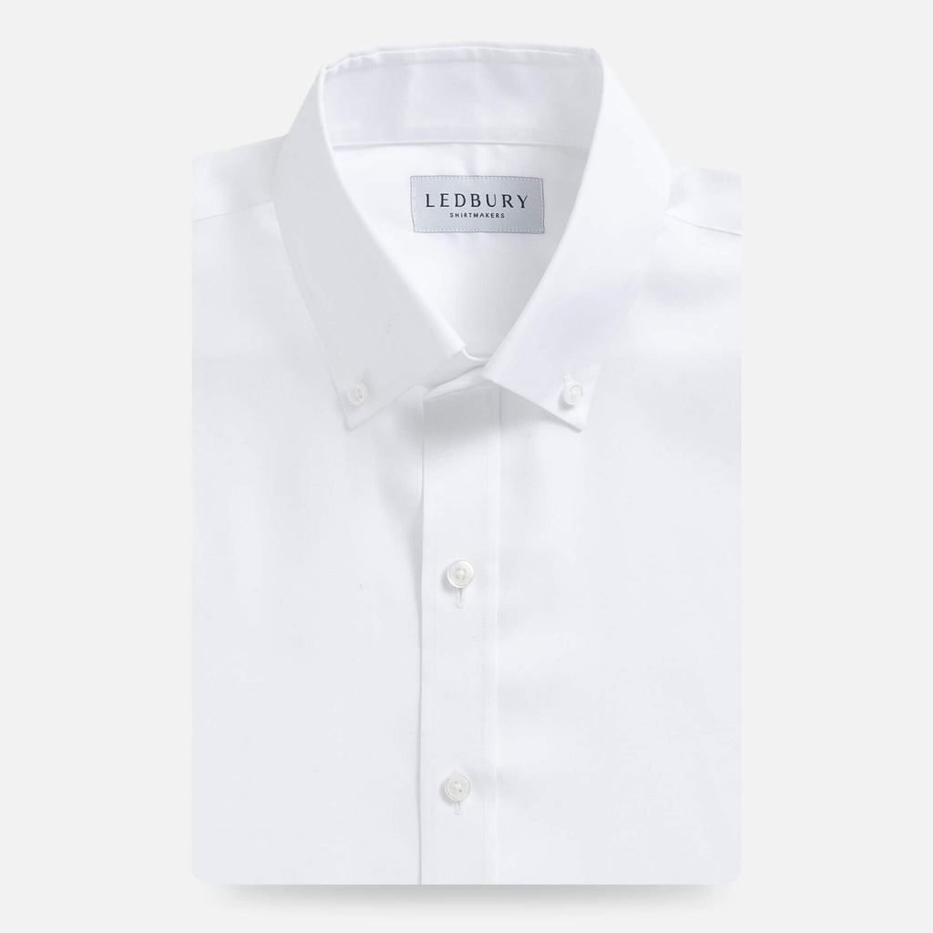 The White Korte Non Iron Oxford Custom Shirt Custom Dress Shirt- Ledbury