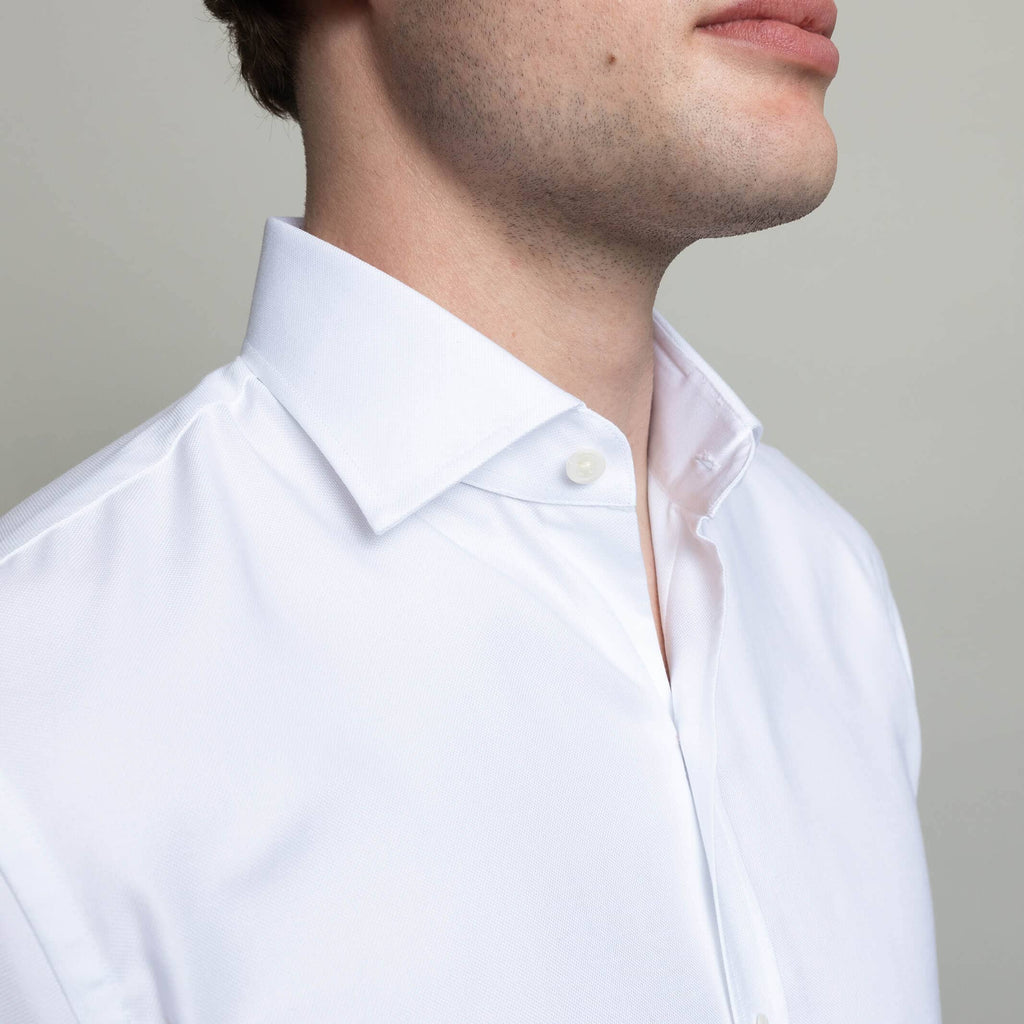 The White Korte Non Iron Oxford Custom Shirt Custom Dress Shirt- Ledbury