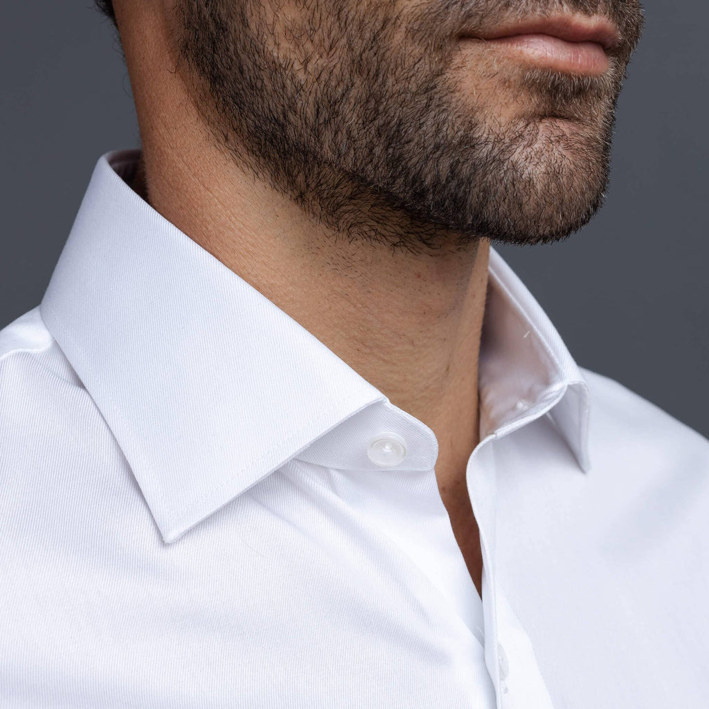 The White Sanders Non Iron Fine Twill Custom Shirt Custom Dress Shirt- Ledbury