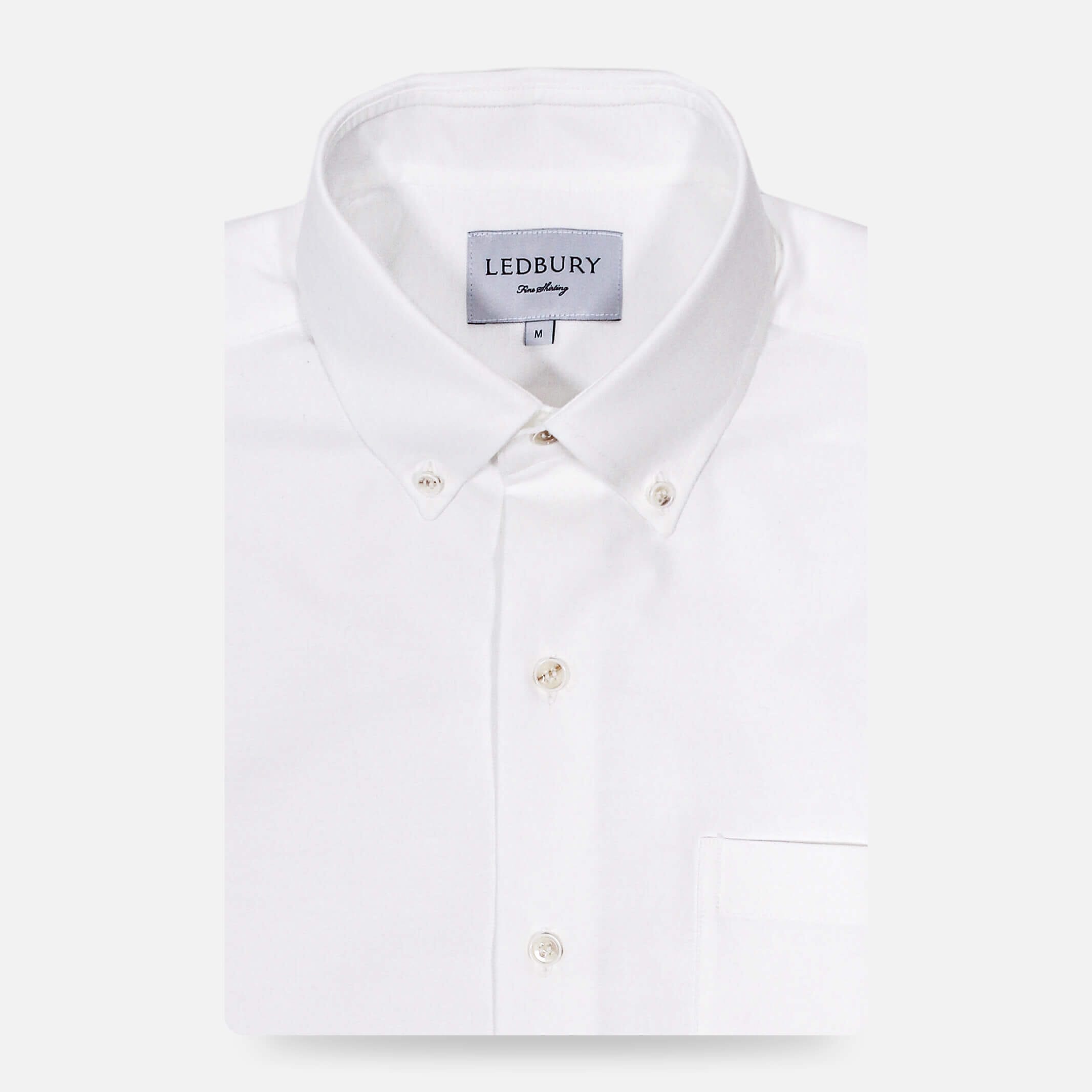 The White Short Sleeve Mayfield Oxford Custom Shirt Custom Short Sleeve Shirt- Ledbury