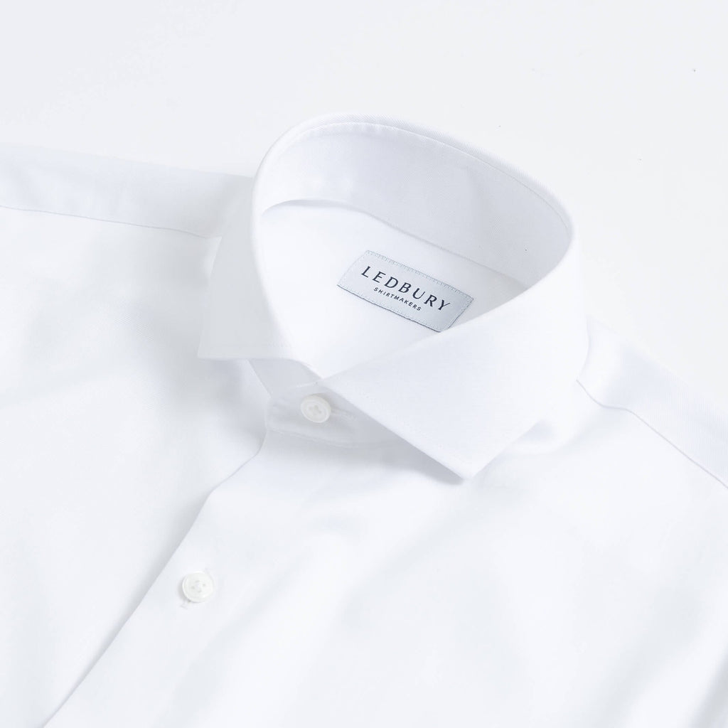 The White Madison Fine Twill Custom Tuxedo Shirt Custom Dress Shirt- Ledbury