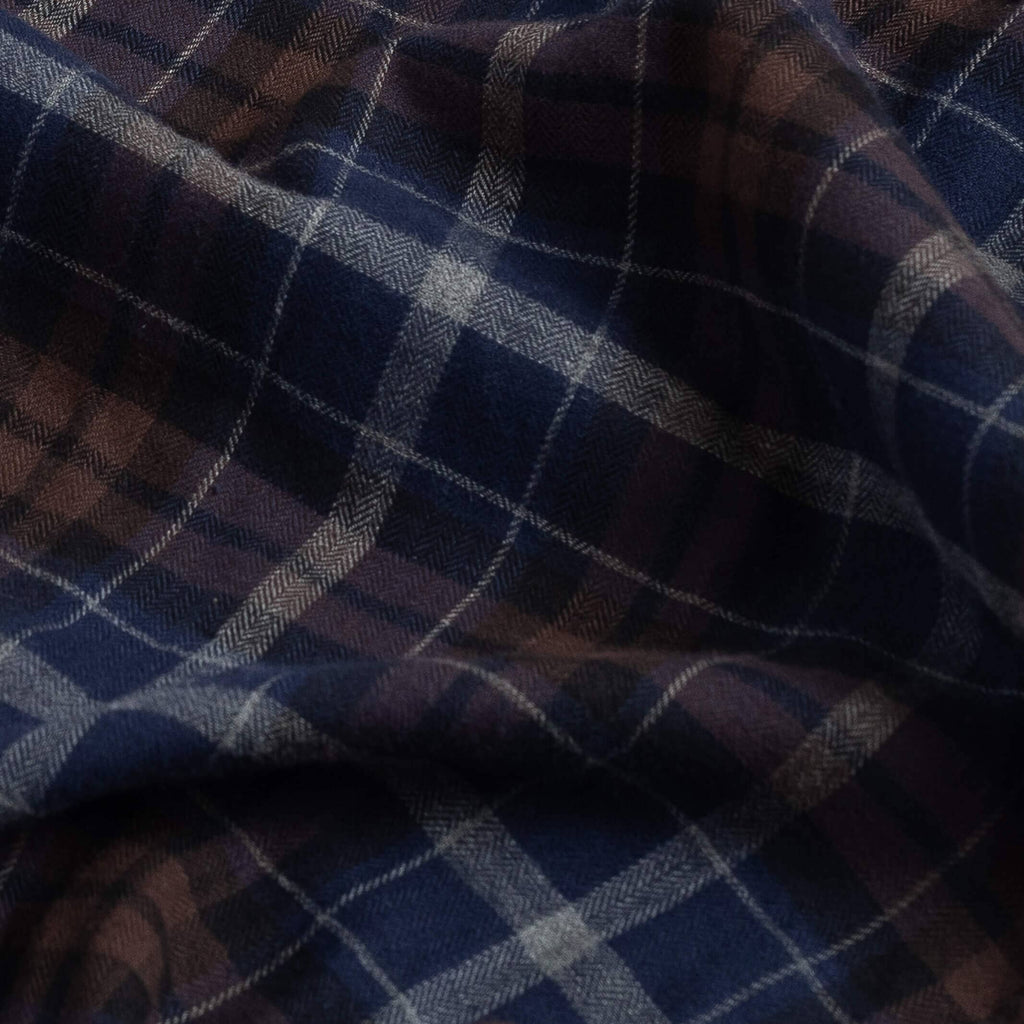 The Dark Multi Blue Whitlock Plaid Custom Shirt Custom Casual Shirt- Ledbury